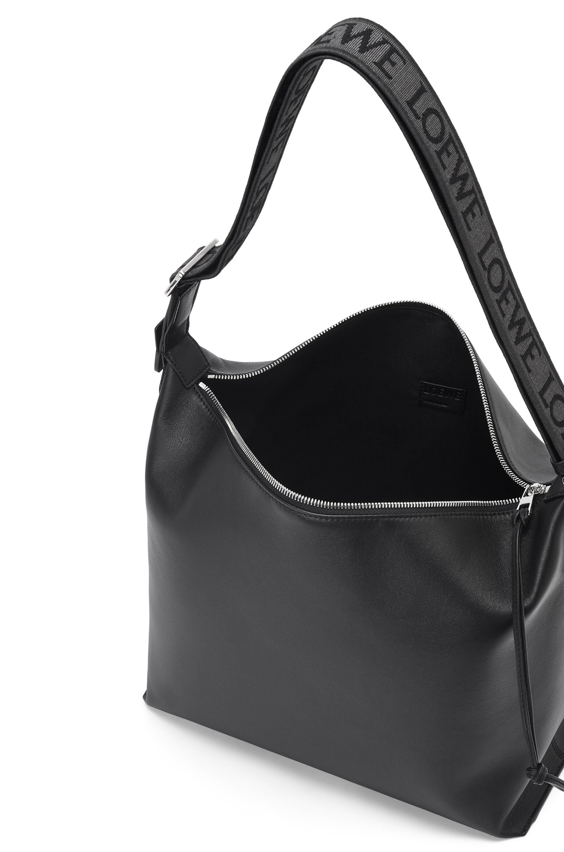 Cubi Crossbody bag in supple smooth calfskin and jacquard